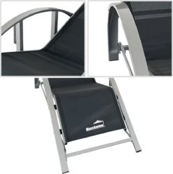 MaxxGarden Ligbed Set - 2 Stuks Zwart - Met Tafel - Sun Loungers - Loungebed -Buitentuin Winkel 1195x1200