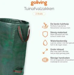 Goliving Tuinafvalzak - Set Van 2- Tuinafvalzakken Opvouwbaar - Tuinzak - Tuinafvalemmer - 2x 280 Liter - Groen 14 Goliving Tuinafvalzak - Set Van 2- Tuinafvalzakken Opvouwbaar - Tuinzak - Tuinafvalemmer - 2x 280 Liter - Groen -Buitentuin Winkel 1195x1200 4