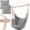 RENALUX Hangstoel Buiten En Binnen - Hangstoel Voor Binnen - Hangstoel Zonder Standaard - Hangstoel Cocoon - Gratis 2 Zachte Kussens - 150 KG - Grijs -Buitentuin Winkel 1196x1200 2