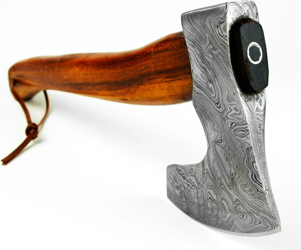 Luxe Damast Viking Hakbijl Vidar Medium Splijtbijl Outdoor Houtbijl Handbijl Kampeerbijl Tuinbijl 8 Luxe Damast Viking Hakbijl Vidar Medium Splijtbijl Outdoor Houtbijl Handbijl Kampeerbijl Tuinbijl - Afbeelding 6