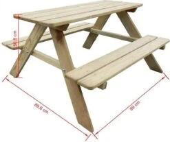 MaxxGarden Kinder Picknicktafel - 90x79x50cm - Hout -Buitentuin Winkel 1200x1004 1