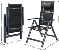 Casaria Tuinstoel Aluminium - 2 Stuks Inklapbaar - Antraciet -Buitentuin Winkel 1200x1026 1