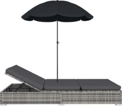 Prolenta Premium - Loungebed Met Parasol Poly Rattan Grijs -Buitentuin Winkel 1200x1040 2