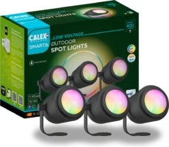 Calex Smart Outdoor 24v Tuinverlichting - Set Van 3 Slimme Grondspots - RGB En Warm Wit Licht - Zwart