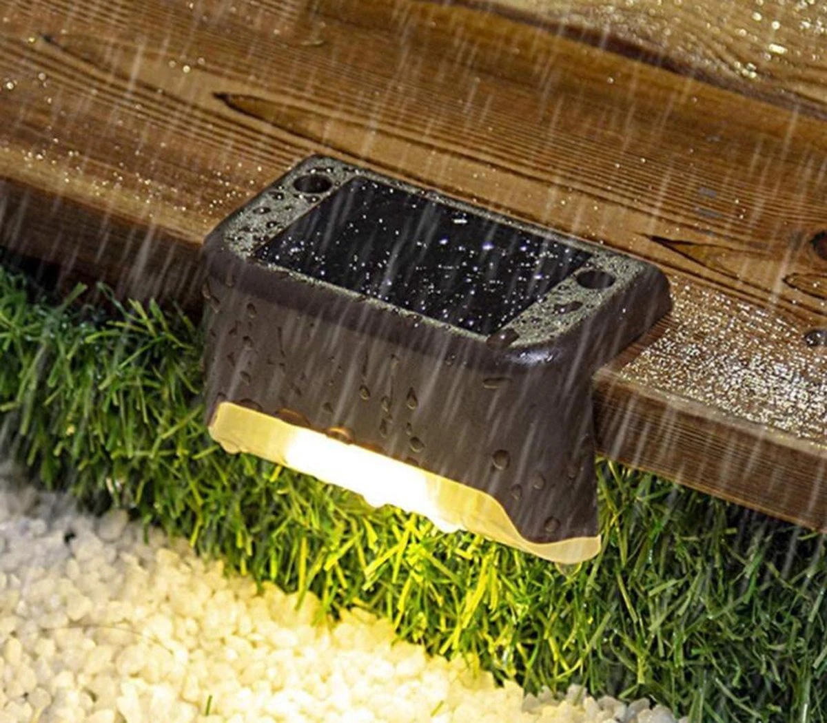 Merkloos Solar Led Lamp - Sfeervolle Tuinverlichting Op Zonne Energie - Waterdichte Tuinlampen Voor Balkon Trap Buiten - Warm Wit Licht - Buitenlamp - Trap Lamp - Oprit Lamp - Balkon Lamp - Buiten-sensor - Lamp Hek- Buitenverlichting - 4 Stuks 6 Merkloos Solar Led Lamp - Sfeervolle Tuinverlichting Op Zonne Energie - Waterdichte Tuinlampen Voor Balkon Trap Buiten - Warm Wit Licht - Buitenlamp - Trap Lamp - Oprit Lamp - Balkon Lamp - Buiten-sensor - Lamp Hek- Buitenverlichting - 4 Stuks - Afbeelding 4