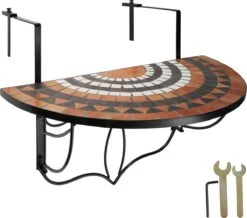 Tectake - Balkontafel Mozaïek Klapbaar - 402774