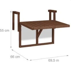 Relaxdays Balkontafel Inklapbaar - Klaptafel Balkon - Tafel Reling - Hangtafel Hout -Buitentuin Winkel 1200x1060 2