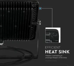 V-tac VT-100-B LED Schijnwerper - 100 W - 8000 Lm - 6400K - Zwart -Buitentuin Winkel 1200x1061 6