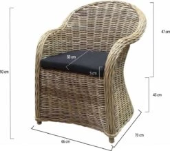 Roma Dining Tuinstoel Naturel Rotan - Suntech Kussen 8 Roma Dining Tuinstoel Naturel Rotan - Suntech Kussen -Buitentuin Winkel 1200x1065