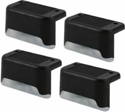 BIZZ Light ® Solar Buitenlamp Met Dag En Nacht Sensor Op Zonne Energie - IP65 Waterdicht- 4 Stuks - Tuinverlichting - Warm Wit - Zonne-energie - Voor Trappen, Hekken, Terras