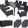 Tectake - Tuinmeubelset - 8 Persoons - Zwart -Buitentuin Winkel 1200x1068 2