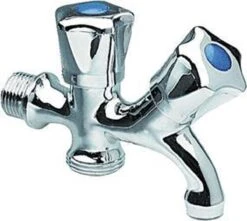 Dubbele Tapkraan Bonfix - 1/2" Muuraansluiting - 3/4" Onderaansluiting -Buitentuin Winkel 1200x1073 3