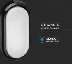 V-Tac Zwarte Ovale LED Plafondlamp Klein -Buitentuin Winkel 1200x1074 5