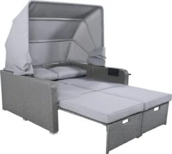 Polyrattan Patio Rieten Meubels Set Voor 2 Personen-Outdoor Rattan Sofa Set Met Intrekbare Luifel-lounge Bank-PE Rotan Loveseat Voor Achtertuin Veranda Tuin Zwembad Balkon-grijs -Buitentuin Winkel 1200x1078 1