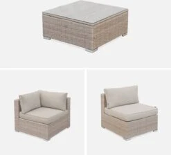 Alice's Garden Loungeset Napoli - 5 Plaatsen - Wicker - 6 Elementen - Beige/Beige -Buitentuin Winkel 1200x1088 1