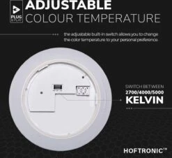 HOFTRONIC - LED Plafondlamp - Plafonnière - RVS - 12 Watt - IP65 Waterdicht - Kleur Instelbaar (2700K, 4000K & 5000K) - 1200 Lumen - IK10 Stootveilig - Ø25 Cm - Geschikt Voor Badkamer - Voor Binnen En Buiten - 3 Jaar Garantie -Buitentuin Winkel 1200x1096 4