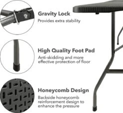 MaxxGarden Vouwtafel - Zwart - Rotanlook - 180x75x74 Cm -Buitentuin Winkel 1200x1099 1