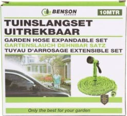Benson - Tuinslang - Fexibel - 10 Meter - Tuinslang Met Koppeling - Spuitpistool - Groen -Buitentuin Winkel 1200x1105 4