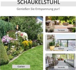 Outsunny Tuin Schommelstoel, Relaxstoel, Tuinstoel, Bamboe Multiplex Naturel 84A-171 -Buitentuin Winkel 1200x1114