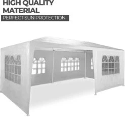 MaxxGarden Partytent - Paviljoen - 300 X 600 X 250 Cm - Met Zijwanden - Waterdicht Pro - 32mm Buizen – Wit -Buitentuin Winkel 1200x1119 4