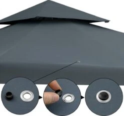 Casaria Paviljoen Lorca 3x3m - UV-bescherming 50+ Metaal - Antraciet -Buitentuin Winkel 1200x1127 2