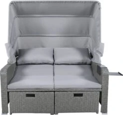 Polyrattan Patio Rieten Meubels Set Voor 2 Personen-Outdoor Rattan Sofa Set Met Intrekbare Luifel-lounge Bank-PE Rotan Loveseat Voor Achtertuin Veranda Tuin Zwembad Balkon-grijs -Buitentuin Winkel 1200x1128 1