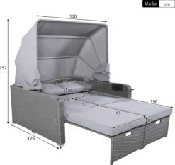 Polyrattan Patio Rieten Meubels Set Voor 2 Personen-Outdoor Rattan Sofa Set Met Intrekbare Luifel-lounge Bank-PE Rotan Loveseat Voor Achtertuin Veranda Tuin Zwembad Balkon-grijs -Buitentuin Winkel 1200x1130 1