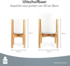 LifeGoods Planten Standaard - Uitschuifbare Bloempothouder - 20 Tot 30 Cm - Licht Bamboe -Buitentuin Winkel 1200x1130 7