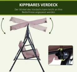 Outsunny Hollywoodschommel 3-zits Tuinschommel Schommelbank Met Dak 3 Kleuren 84A-054 -Buitentuin Winkel 1200x1131 1