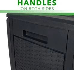 Opbergbox 310L UV-Bestendig Weerbestendig Wielen Tuinbox Rotan-look Antraciet -Buitentuin Winkel 1200x1131 4