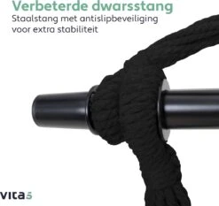 Vita5 XXL Hangstoel - Binnen&Buiten Hangnest - Incl. 2 Kussens En Boekenvak - Volwassenen&Kinderen - Hangmatstoel Tot 225kg - Zwart -Buitentuin Winkel 1200x1134 2