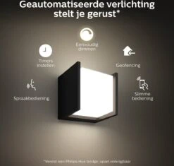 Philips Hue Fuzo Muurlamp - Warmwit Licht - Zwart - Smal - Open -Buitentuin Winkel 1200x1142 8