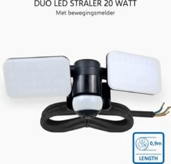 ELRO LF70 Duo LED Buitenlamp Met Bewegingssensor – 2x 10W – 1200LM – IP54 Waterdicht - Zwart -Buitentuin Winkel 1200x1147 6