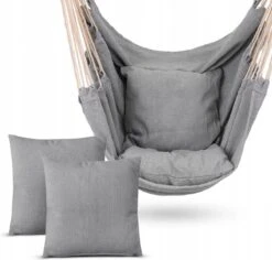 RENALUX Hangstoel Buiten En Binnen - Hangstoel Voor Binnen - Hangstoel Zonder Standaard - Hangstoel Cocoon - Gratis 2 Zachte Kussens - 150 KG - Grijs -Buitentuin Winkel 1200x1148 2