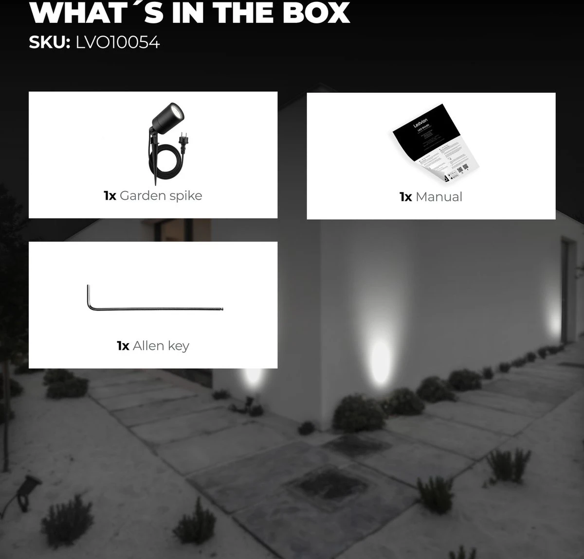 Ledvion IP65 - LED Prikspot - GU10 Fitting - 2 Meter Kabel Met Stekker - Zwart 10 Ledvion IP65 - LED Prikspot - GU10 Fitting - 2 Meter Kabel Met Stekker - Zwart - Afbeelding 8