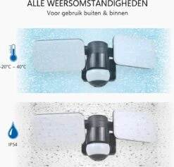 ELRO LF70 Duo LED Buitenlamp Met Bewegingssensor – 2x 10W – 1200LM – IP54 Waterdicht - Zwart -Buitentuin Winkel 1200x1151 2