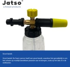 Jatso® Foam Cannon - Snow Foam - Foam Gun - Schuimlans - Foam Gun Auto - Foam Lance - Schuimsproeier - Snow Foam Cannon - Past Op Karcher K1 T/m K7 - Messing - Afneembaar Pistool -Buitentuin Winkel 1200x1153 3