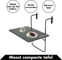 Balkontafel Inklapbaar – Zwart – 60 X 60 X 70 Cm – Hout Balkontafeltje Hangend Balkonbar Balkontafels Opklapbaar Hangtafel Balcony Table – Ophangbaar Voor Aan Het Balkon – Vouwtafel Wandtafel Inklapbare Tafel – Bijzettafel – Buiten Tafeltje Klaptafel