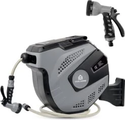 CoolHome Wandslangenbox 15 Meter + 1,5 Meter - Tuinslang Met Haspel- Slangenhouder 180° Draaibaar - Tuinslanghaspel Zwart - Grijs -Buitentuin Winkel 1200x1158 10