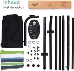 Vita5 Hangmat Met Standaard – 2 Persoons – Incl. Bekerhouder – 205kg Draaggewicht – Groen/Blauw -Buitentuin Winkel 1200x1158 4