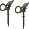 2x HOFTRONIC Bend - Solar Tuinspot - Zwart - IP65 Waterdicht - Prikspot - 2 Lichtstanden - Tot 9 Uur Brandtijd - Kantelbaar Monokristal Zonnepaneel - 3000K Warm Wit (sfeervol) - Solar Tuinverlichting Zonne Energie -Buitentuin Winkel 1200x1159 5
