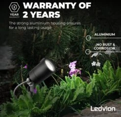 Ledvion IP65 - LED Prikspot - GU10 Fitting - 2 Meter Kabel Met Stekker - Zwart 16 Ledvion IP65 - LED Prikspot - GU10 Fitting - 2 Meter Kabel Met Stekker - Zwart -Buitentuin Winkel 1200x1162 11