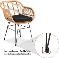 Casaria Polyrotan Kuipstoel Bali - Met Kussens – 2 Stuks -Buitentuin Winkel 1200x1165