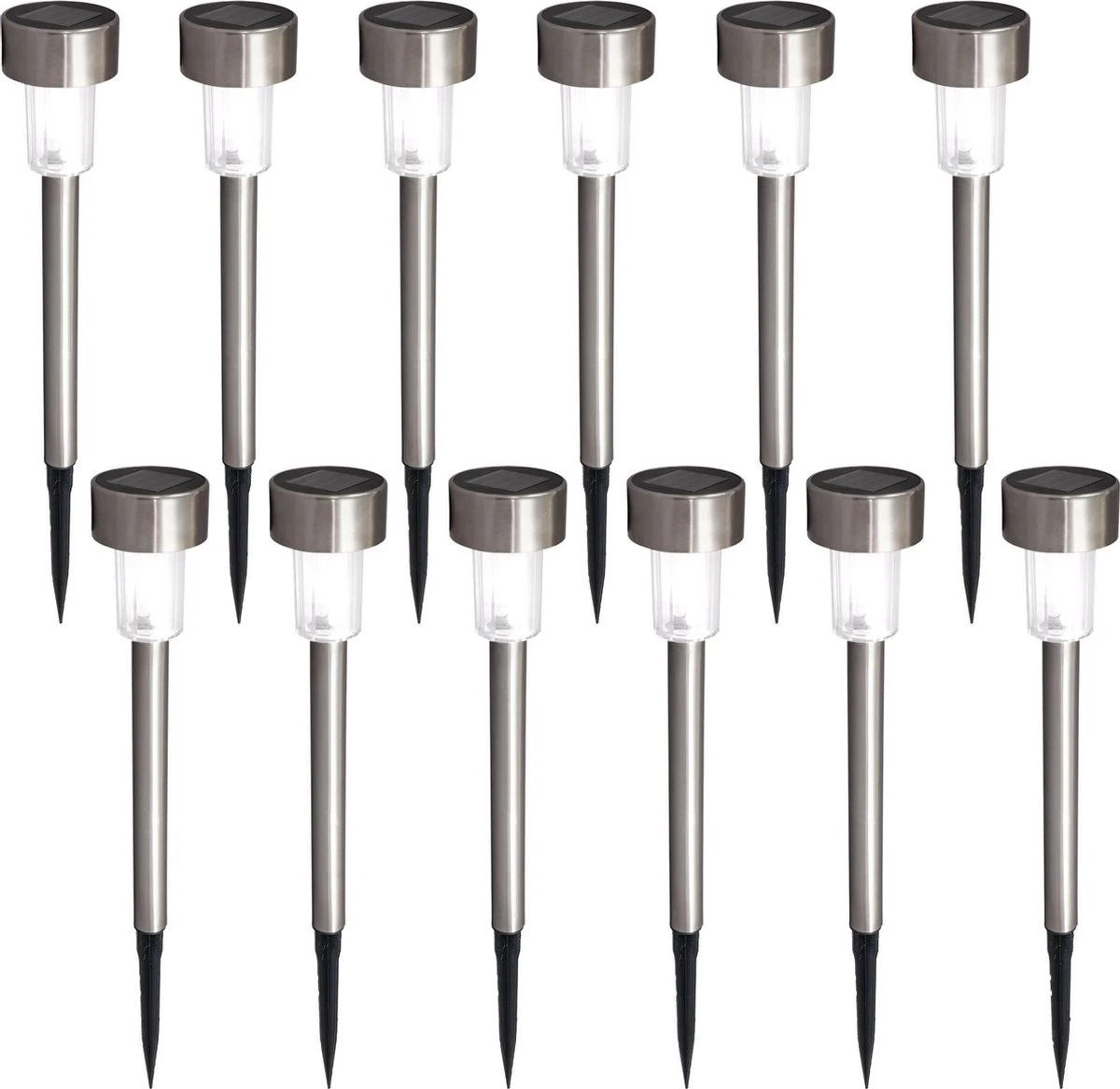 B.K.Licht - Solar Tuinverlichting LED - Padverlichting Met Nachtsensor - 12 Stuks - Tuinlampen Op Zonneenergie - Buitenverlichting - Buitenlamp - IP44 - Incl. Grondspies 3 B.K.Licht - Solar Tuinverlichting LED - Padverlichting Met Nachtsensor - 12 Stuks - Tuinlampen Op Zonneenergie - Buitenverlichting - Buitenlamp - IP44 - Incl. Grondspies