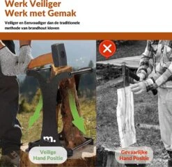 Miseru Houtklover – Zonder Bijl – No Axe – HANDMADE In Holland Houtsplijter – Houtkliever – Houtklover Voor Aanmaakhout – Ook Voor Stammen - Metaal -Buitentuin Winkel 1200x1168 7