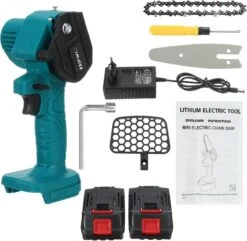 Merkloos Mini Accu Kettingzaag - 4 Inch Elektrische Boomzaag - Handkettingzaag - Met 2 Accu En 1 Oplader - Voor Tuinboom Ranch Bomen Snijden Hout- Blauw -Buitentuin Winkel 1200x1170 8