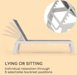 Blumfeldt Renazzo Lounge Ligstoel - Ligbed Voor De Tuin - Aluminium Tuinstoel - 6 Standen - Waterafstotend - Bekleding Van 70 % Pvc En 30 % Polyetheen - Grijs -Buitentuin Winkel 1200x1171 2