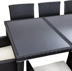 Tectake - Tuinmeubelset - 8 Persoons - Zwart -Buitentuin Winkel 1200x1174 2