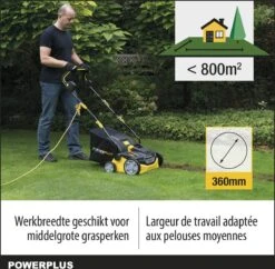Powerplus POWXG7516 Elektrische Verticuteermachine - Mos Verwijderaar - 1800W - 360mm Maaibreedte- 45L Opvangbak - Incl. Gazonbeluchter/grasbeluchter -Buitentuin Winkel 1200x1177 10