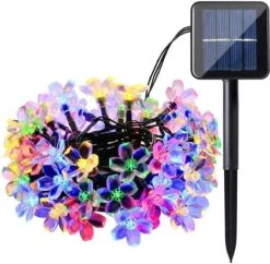 Solar LED String Lichten - Multi- Kleur Bloemen Tuin Verlichting - 6 Meter - 50LED Lichtslinger - Sfeerverlichting - Voor Binnen En Buiten - Decorative Lighting - Lichtsnoeren -Tuinverlichting Zonne-energie - Fairy Lights - Bloem Figuur